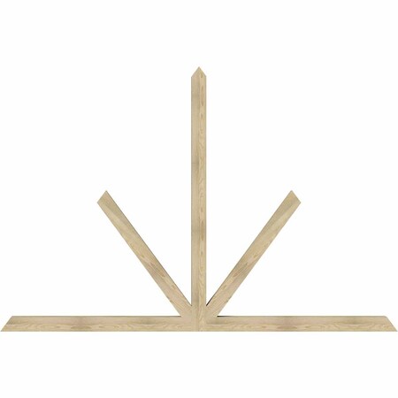 Ekena Millwork Saratoga Rough Sawn Timber Gable Bracket, Douglas Fir, 108"W x 72"H x 4"D x 4"F, 16/12 Pitch GBW108X72X0404SAR00RDF